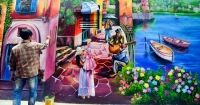 Hà Nội thêm sắc màu với bức tranh phố Venice 3D